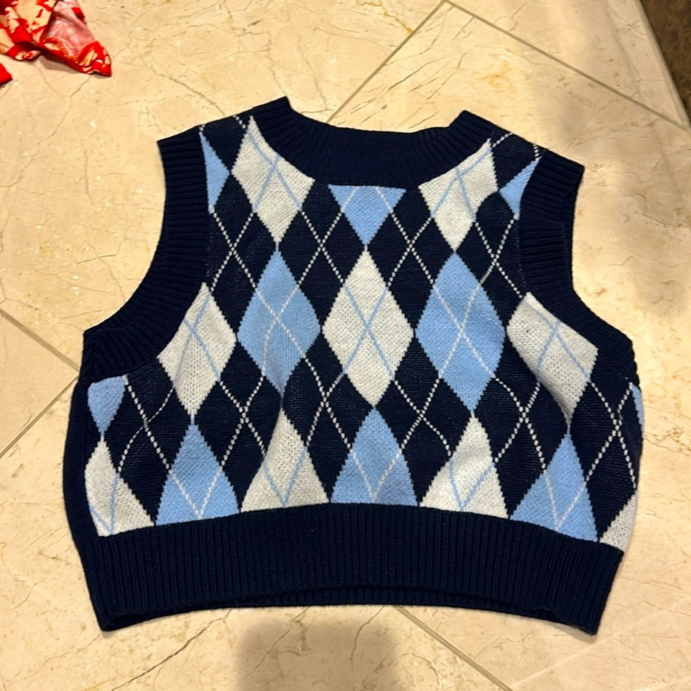 Checkered Sweater Vest